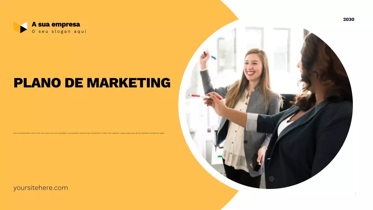 Plano de marketing moderno amarelo