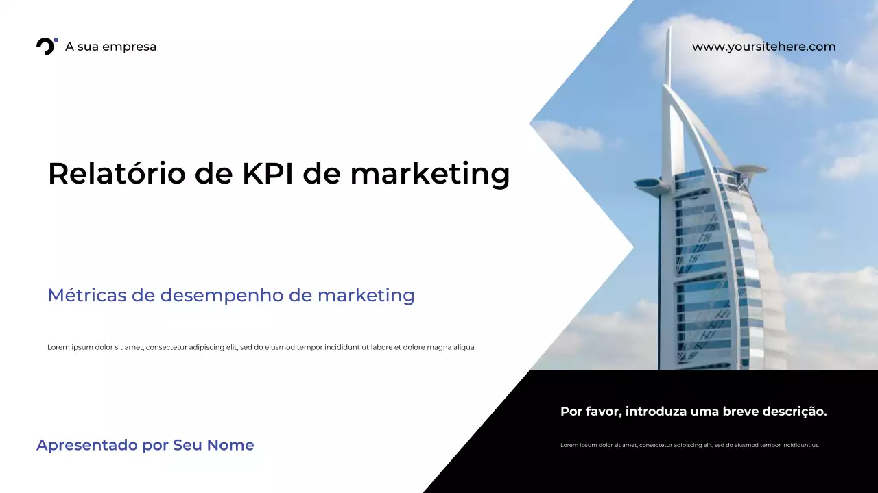 Relatório de Marketing Moderno Branco