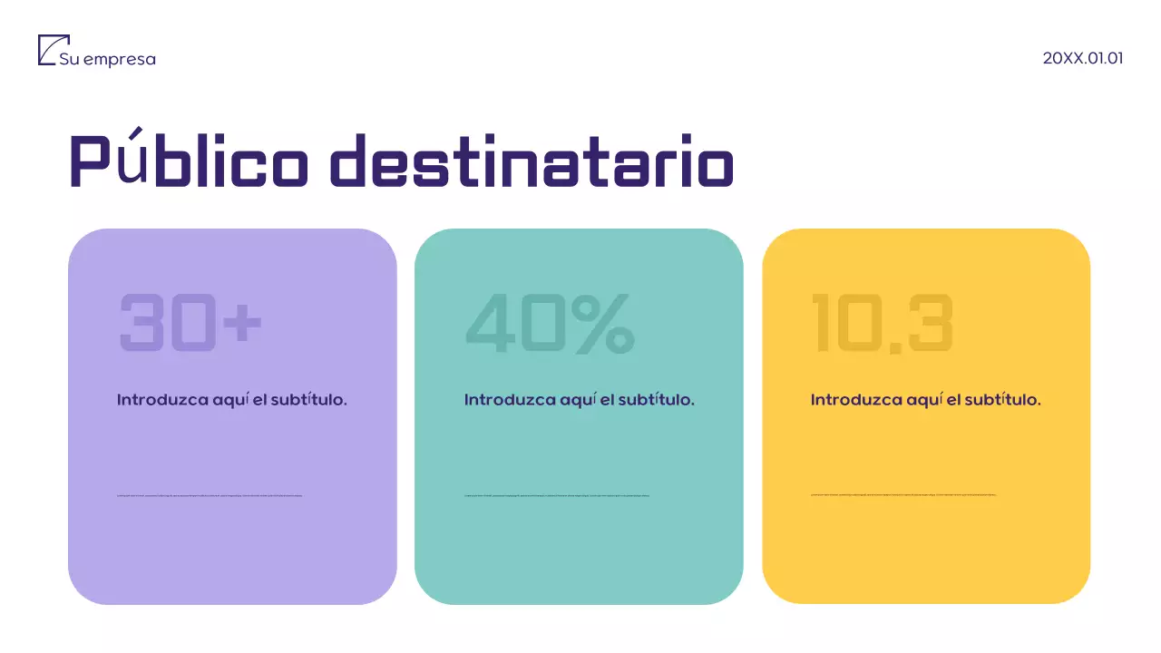 Documento minimalista morado de propuesta de marketing