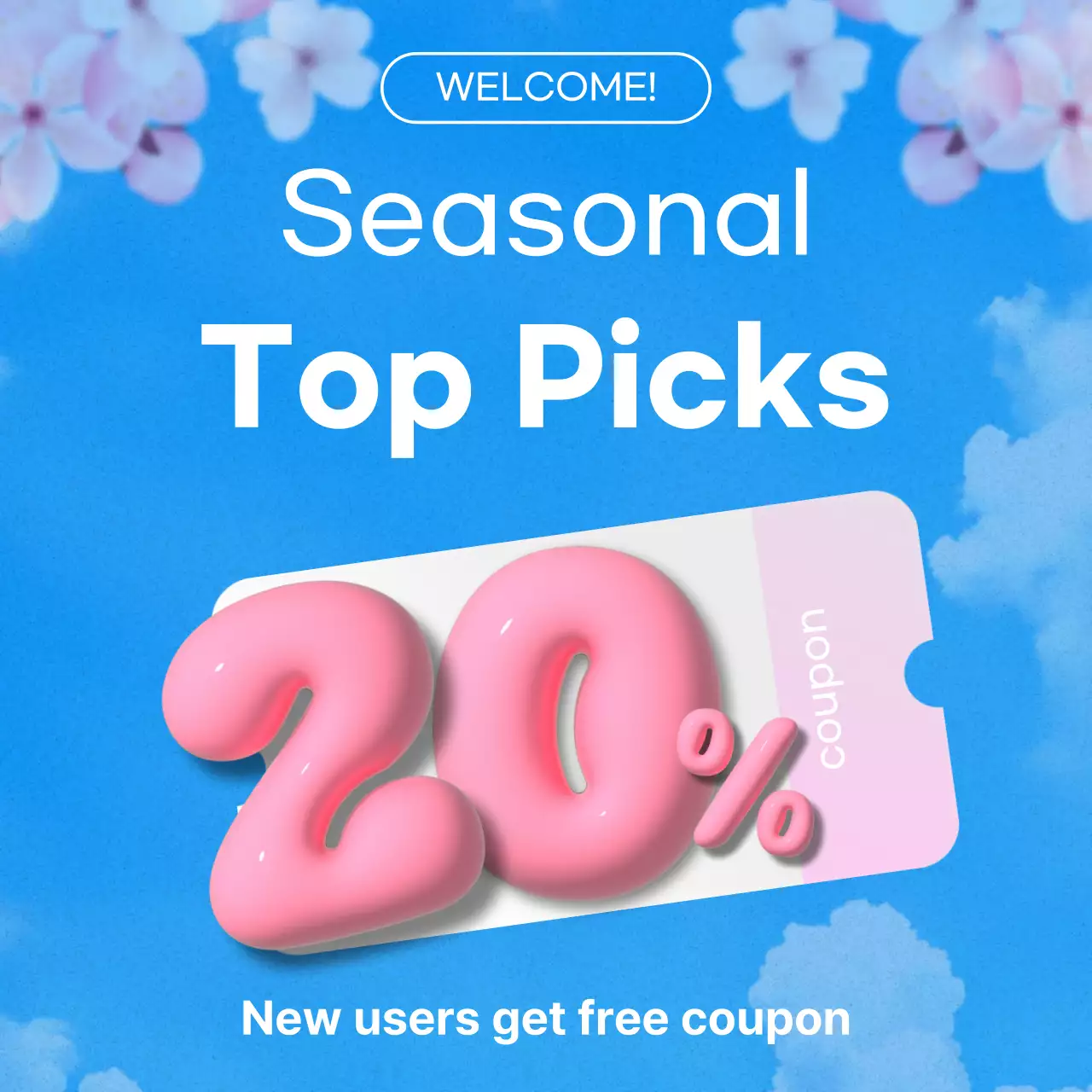 Promoção de venda de pop azul claro