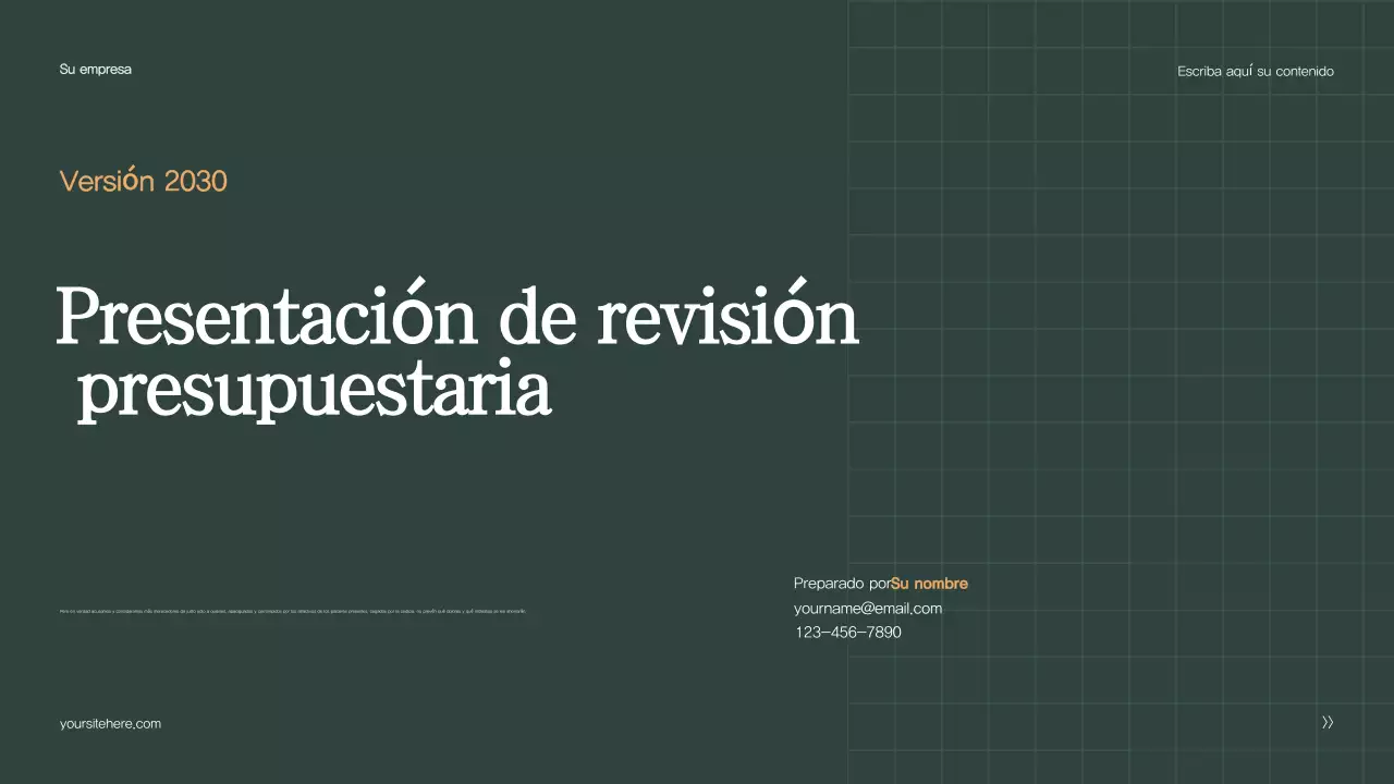 Informe presupuestario Green Modern