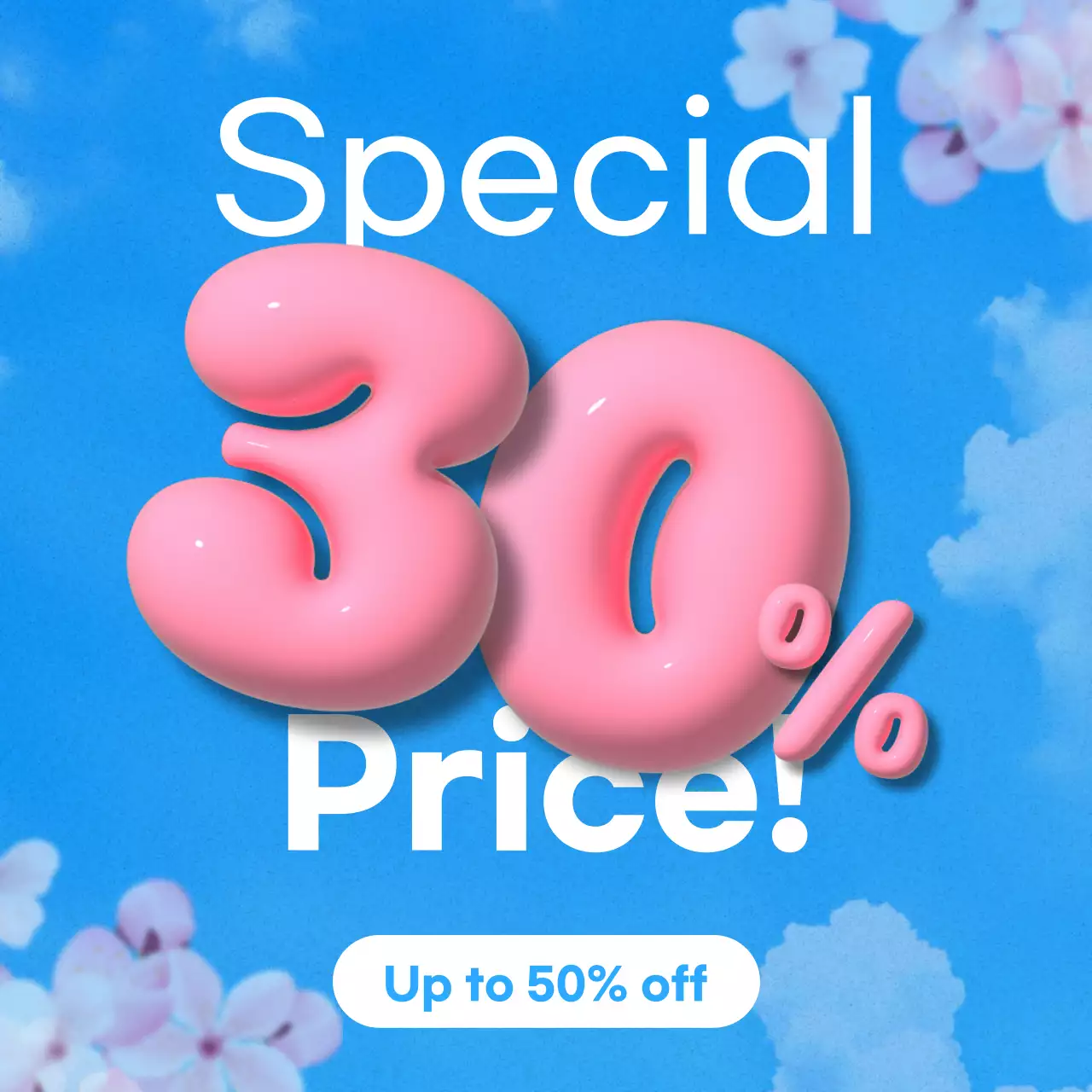 Promoção de venda de pop azul claro