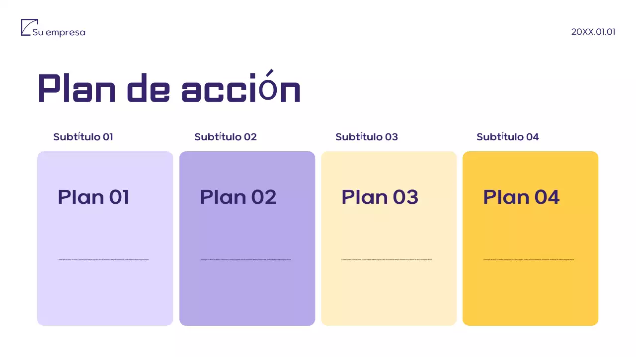 Documento minimalista morado de propuesta de marketing