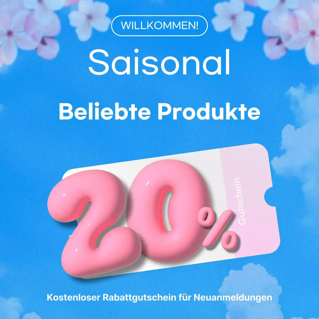 Hellblau pop Verkaufsförderung