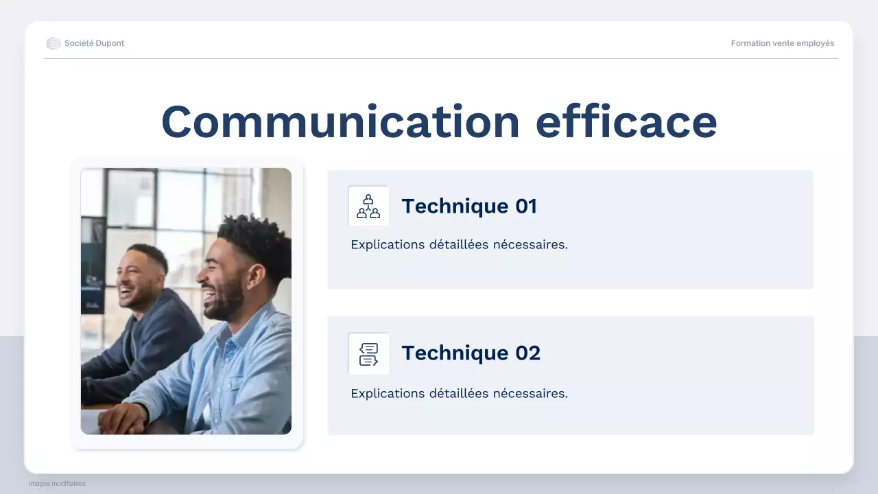 cours de formation professionnelle à la vente en bleu