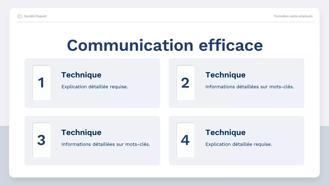 cours de formation professionnelle à la vente en bleu