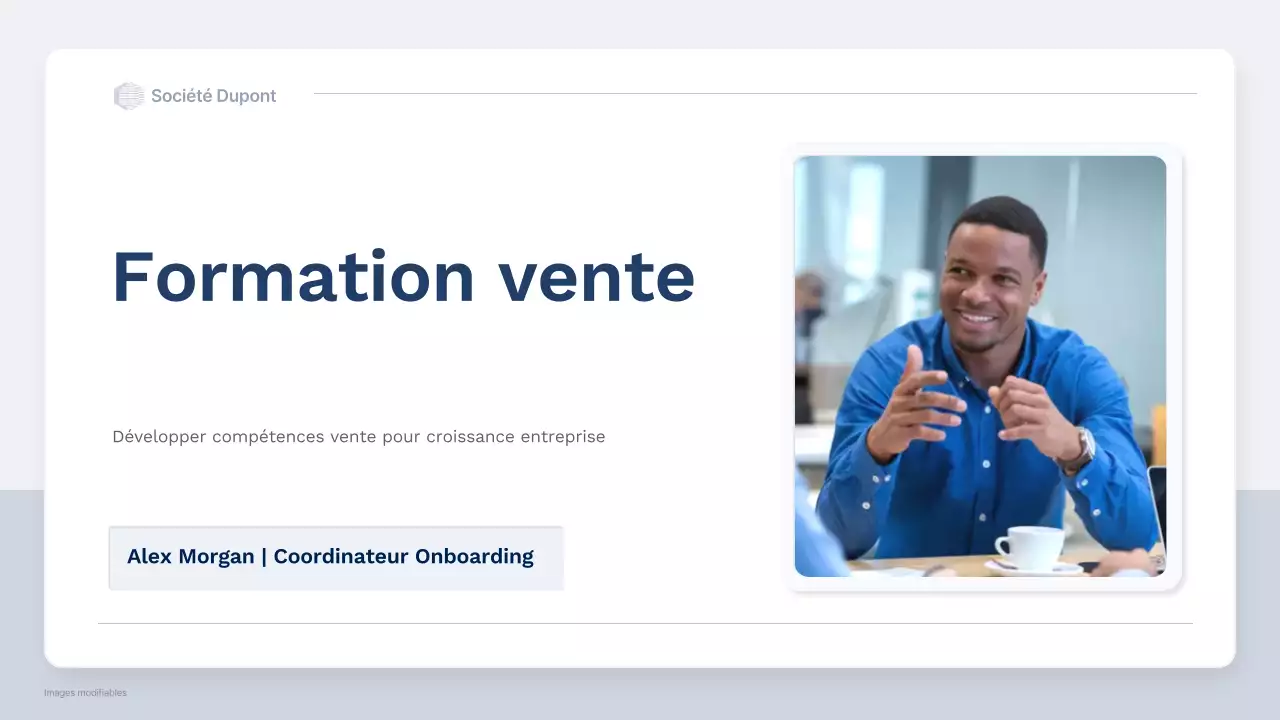 cours de formation professionnelle à la vente en bleu