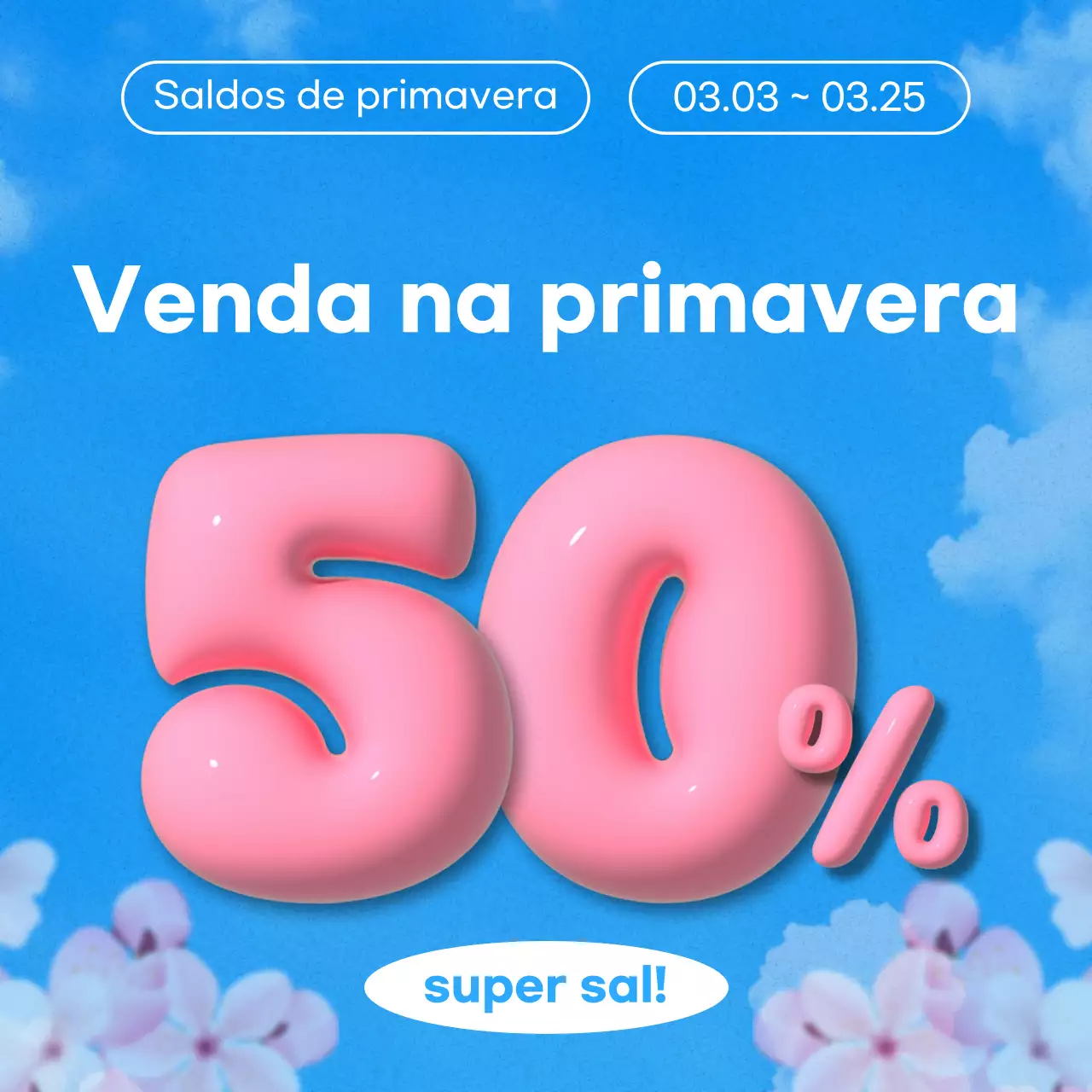 Promoção de venda de pop azul claro