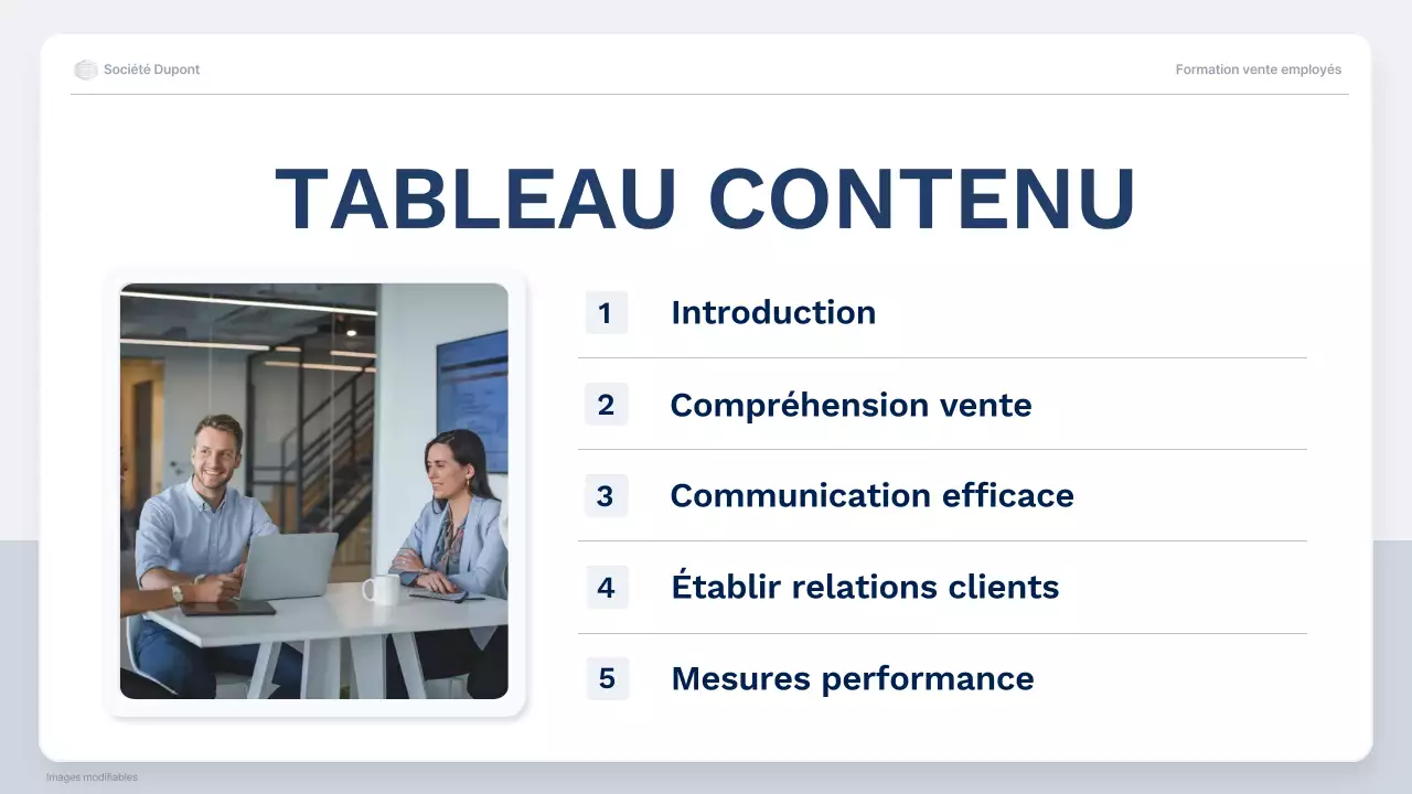 cours de formation professionnelle à la vente en bleu