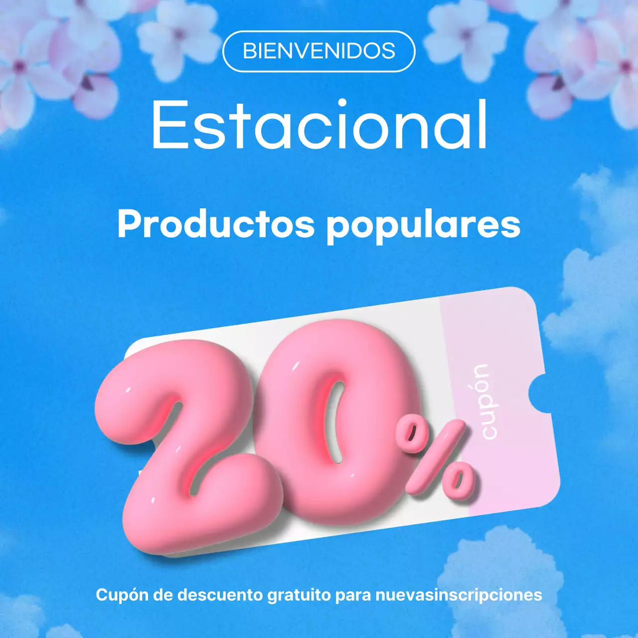 Promoción pop azul claro