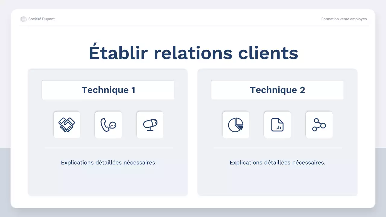 cours de formation professionnelle à la vente en bleu