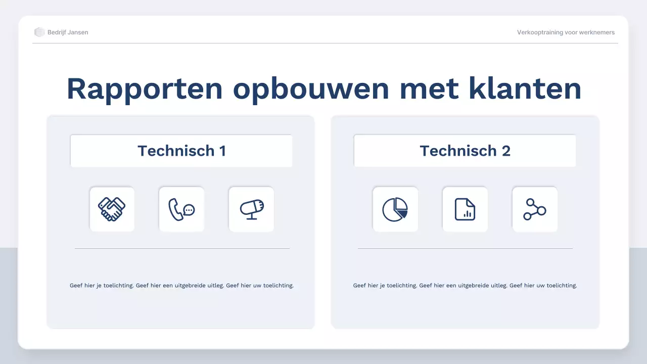 blauwe professionele verkooptraining