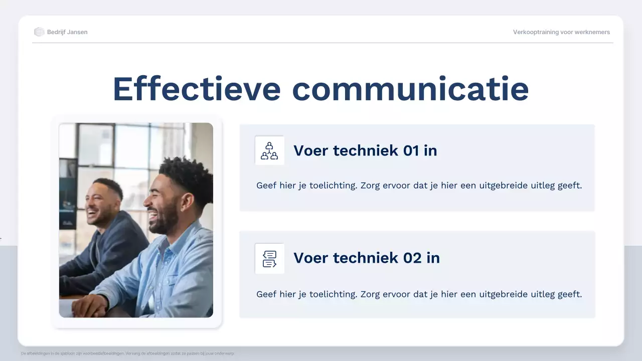 blauwe professionele verkooptraining