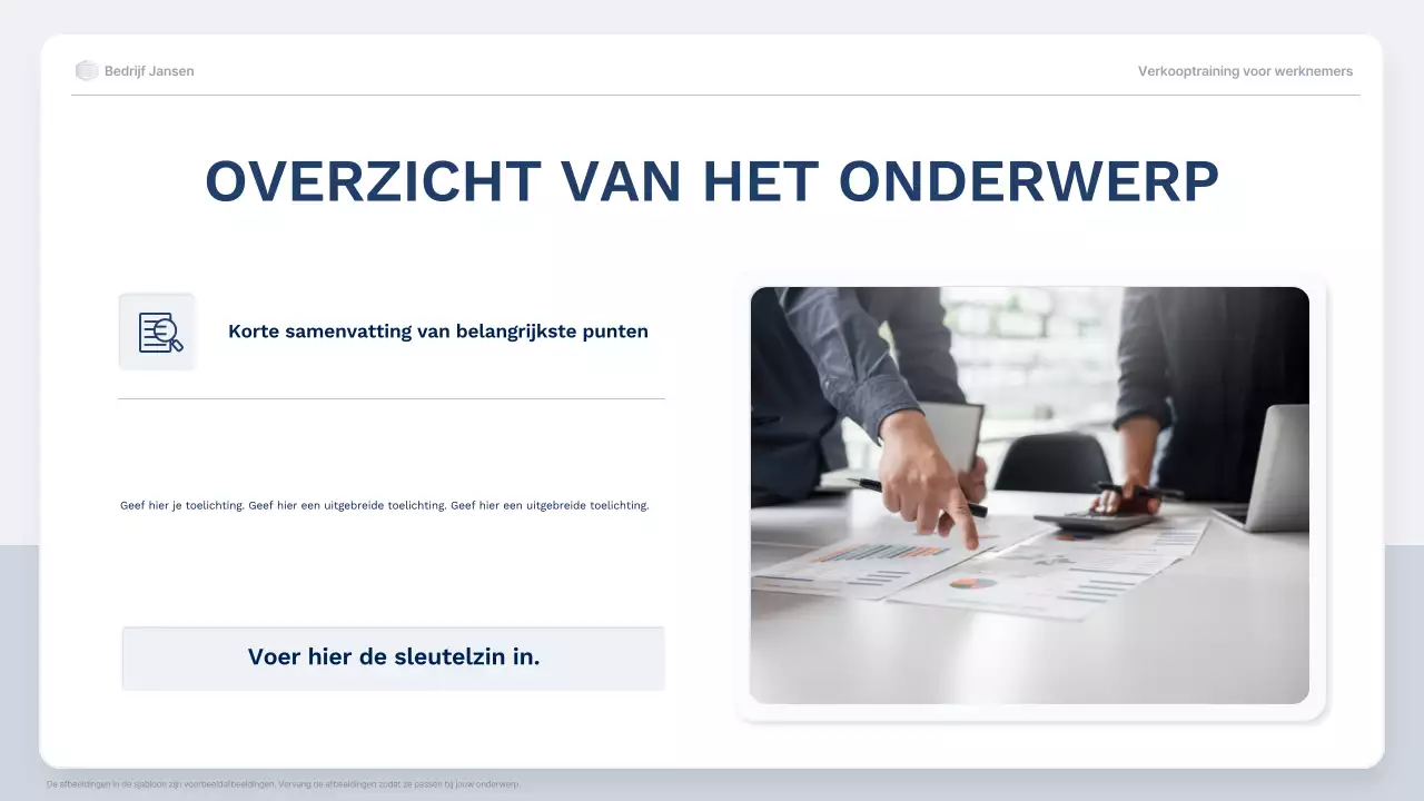 blauwe professionele verkooptraining