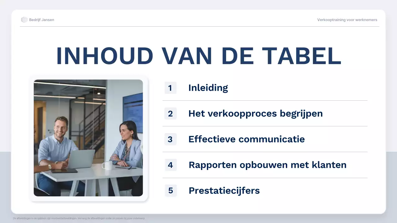 blauwe professionele verkooptraining