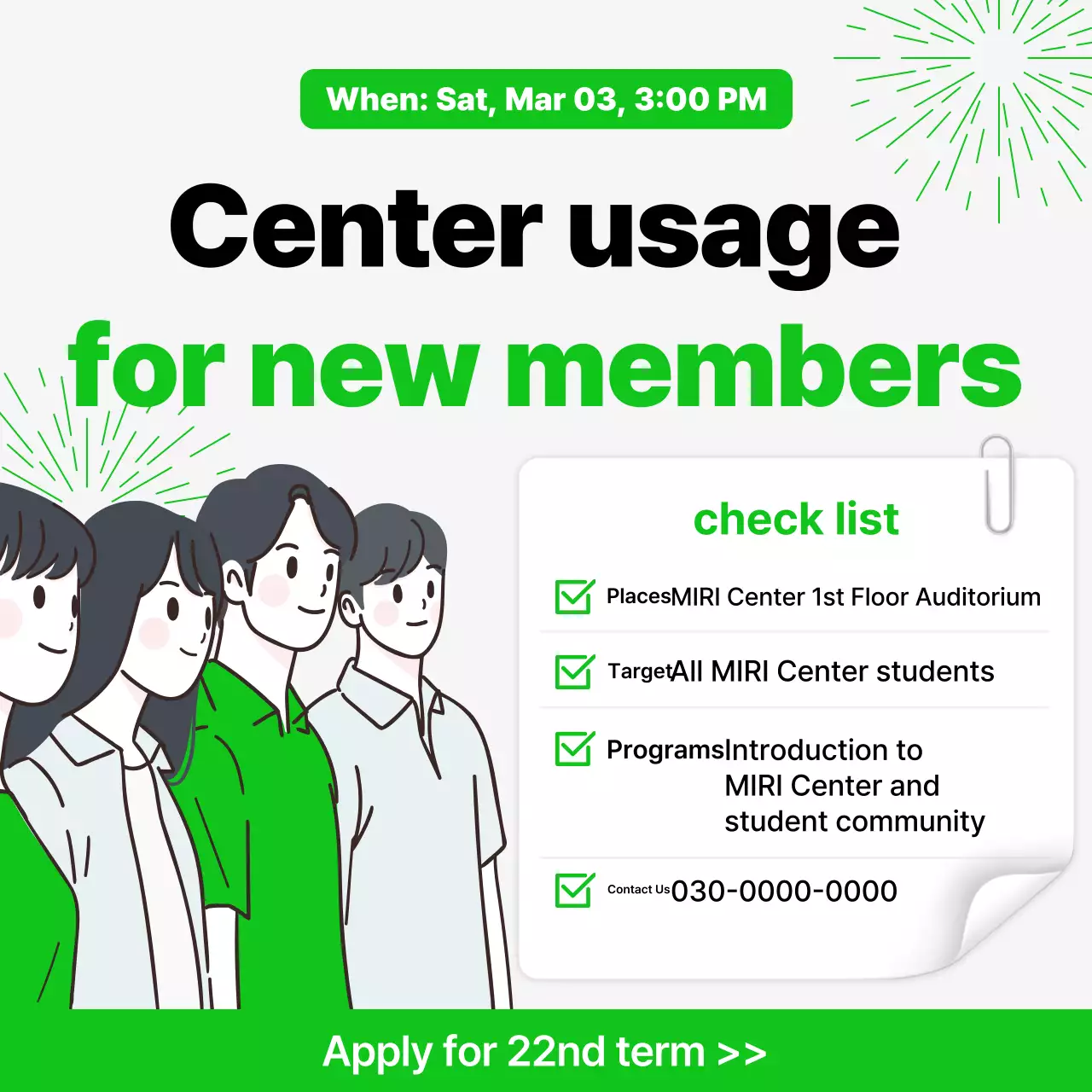 Hướng dẫn tuyển sinh tân sinh viên Green Simple