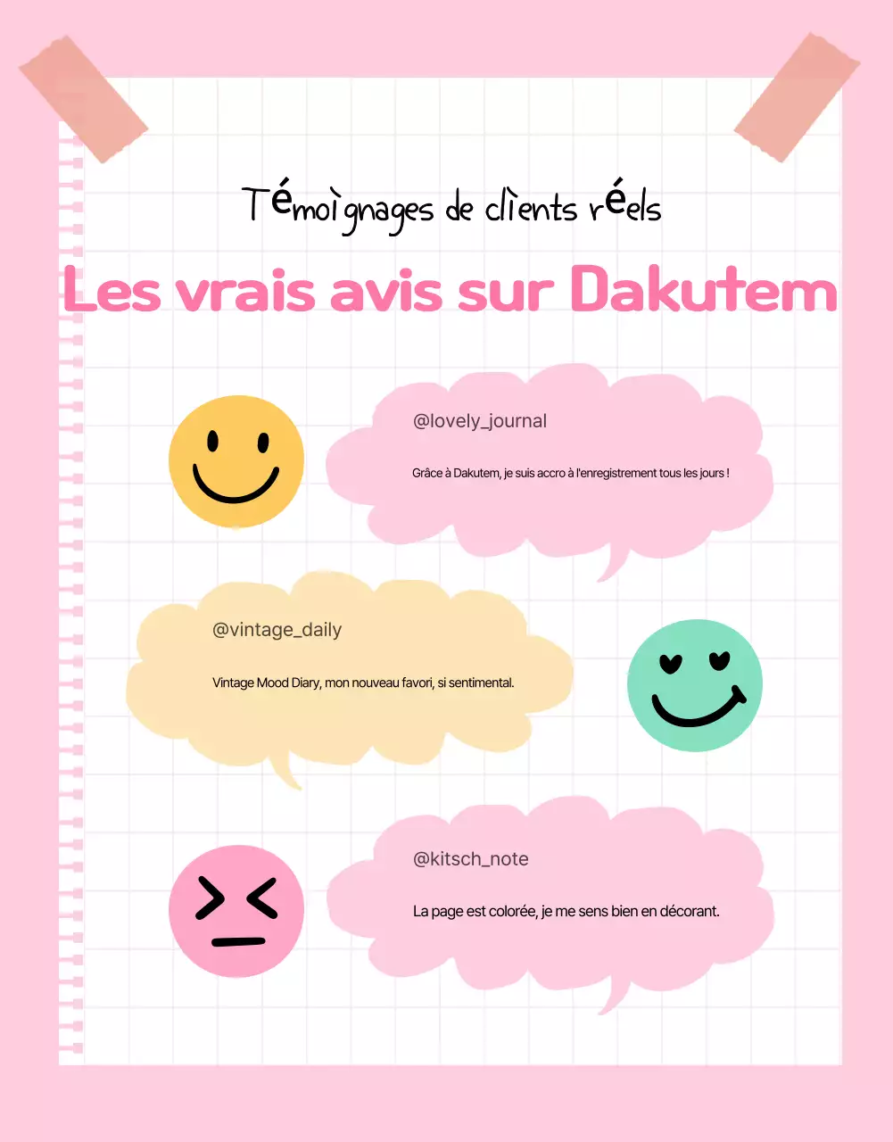 Exposition de l'agenda rose mignon