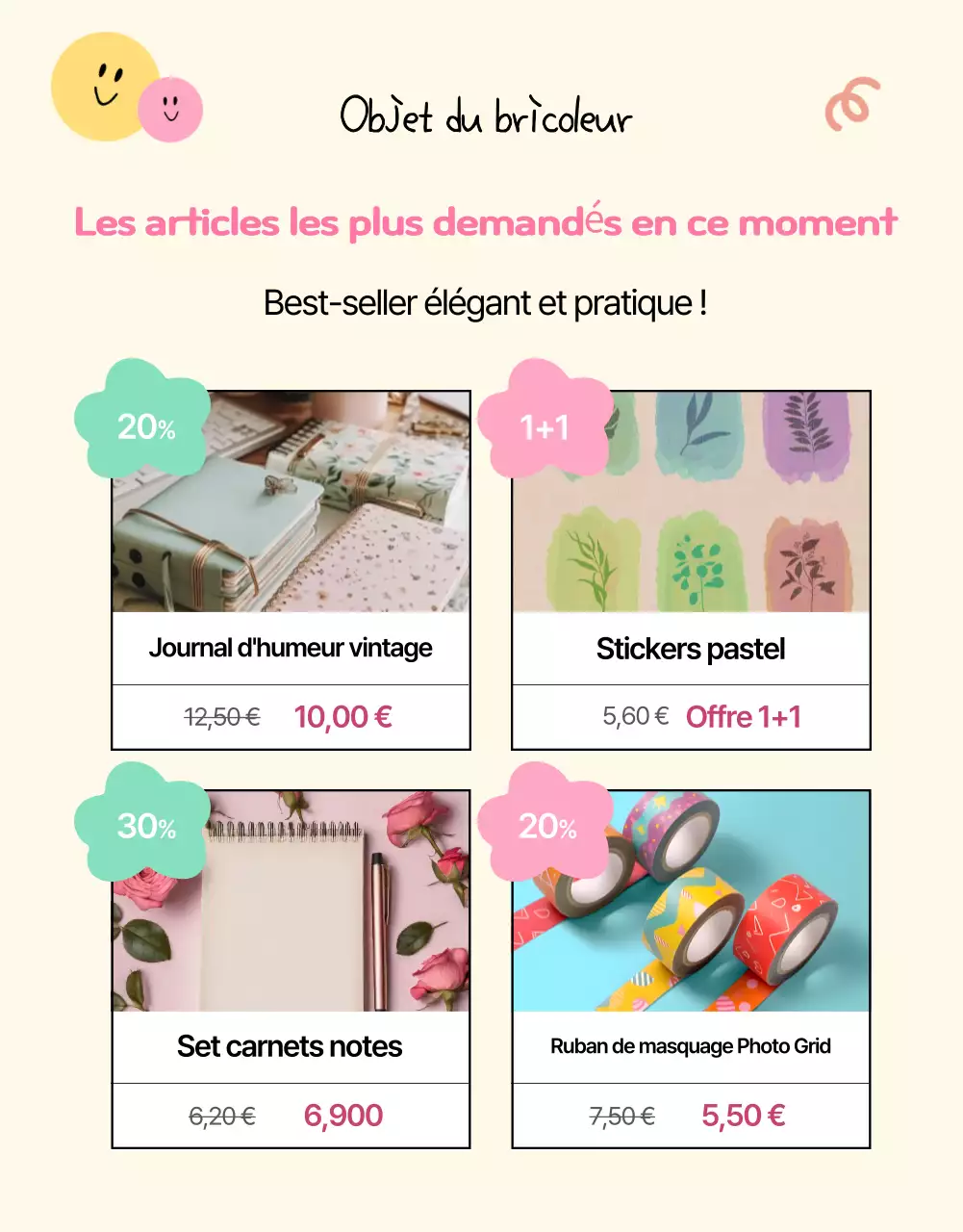 Exposition de l'agenda rose mignon