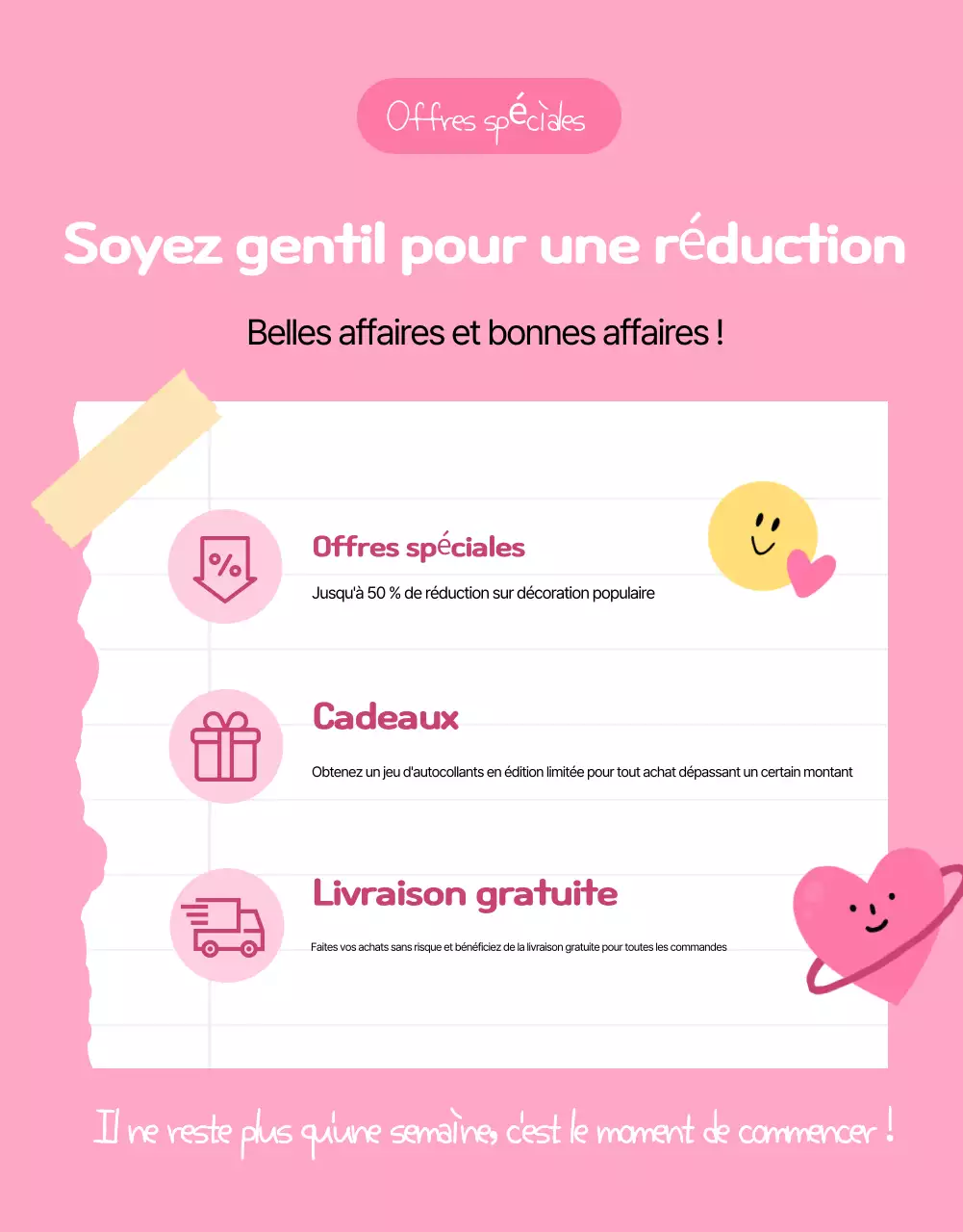 Exposition de l'agenda rose mignon