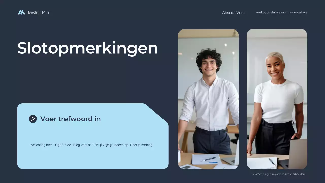 cursus blauwe moderne verkooptraining voor werknemers