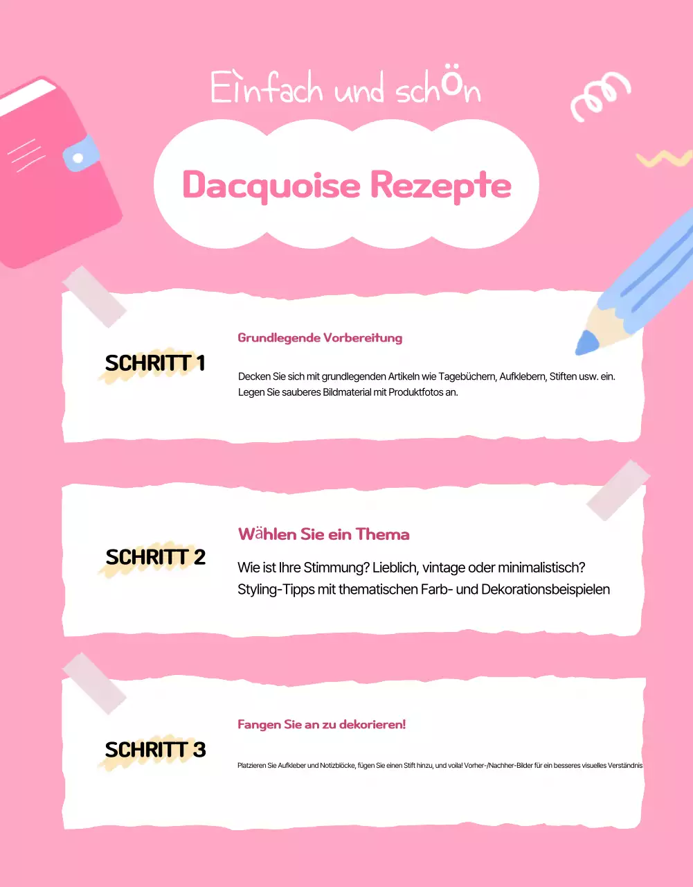 Pink Cute Diary Ausstellung