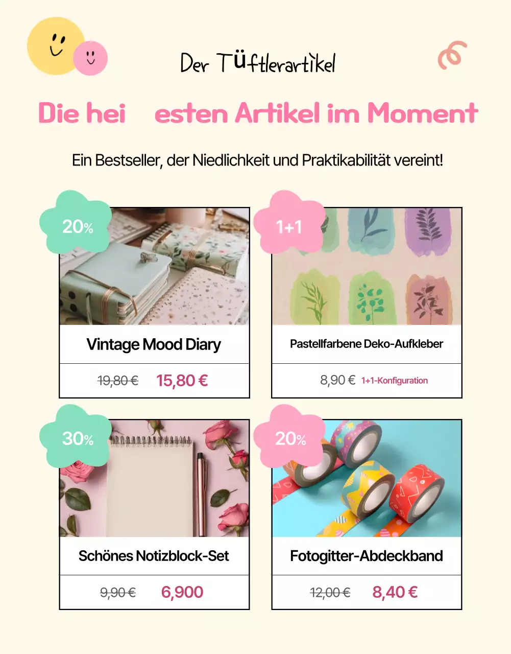 Pink Cute Diary Ausstellung