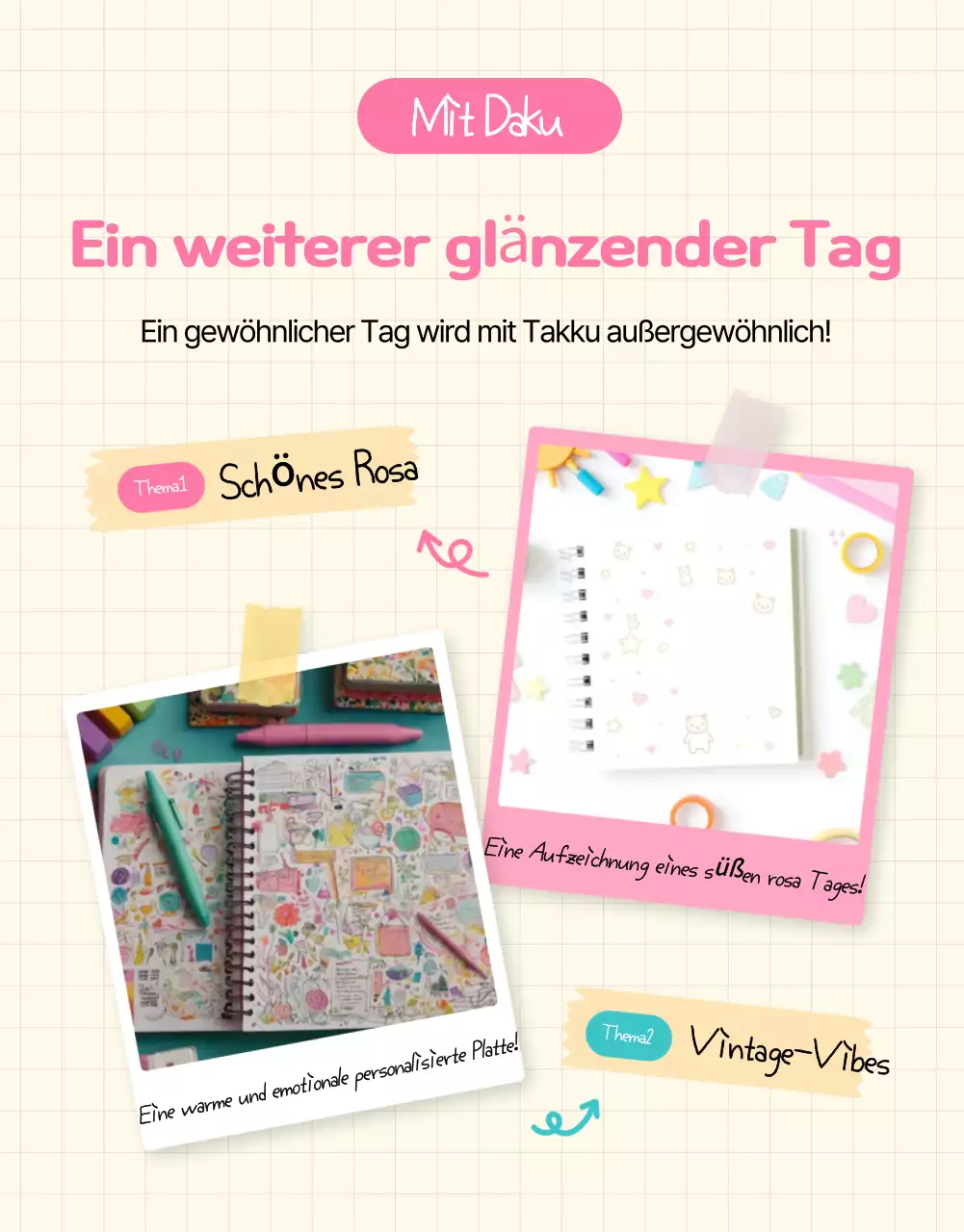 Pink Cute Diary Ausstellung