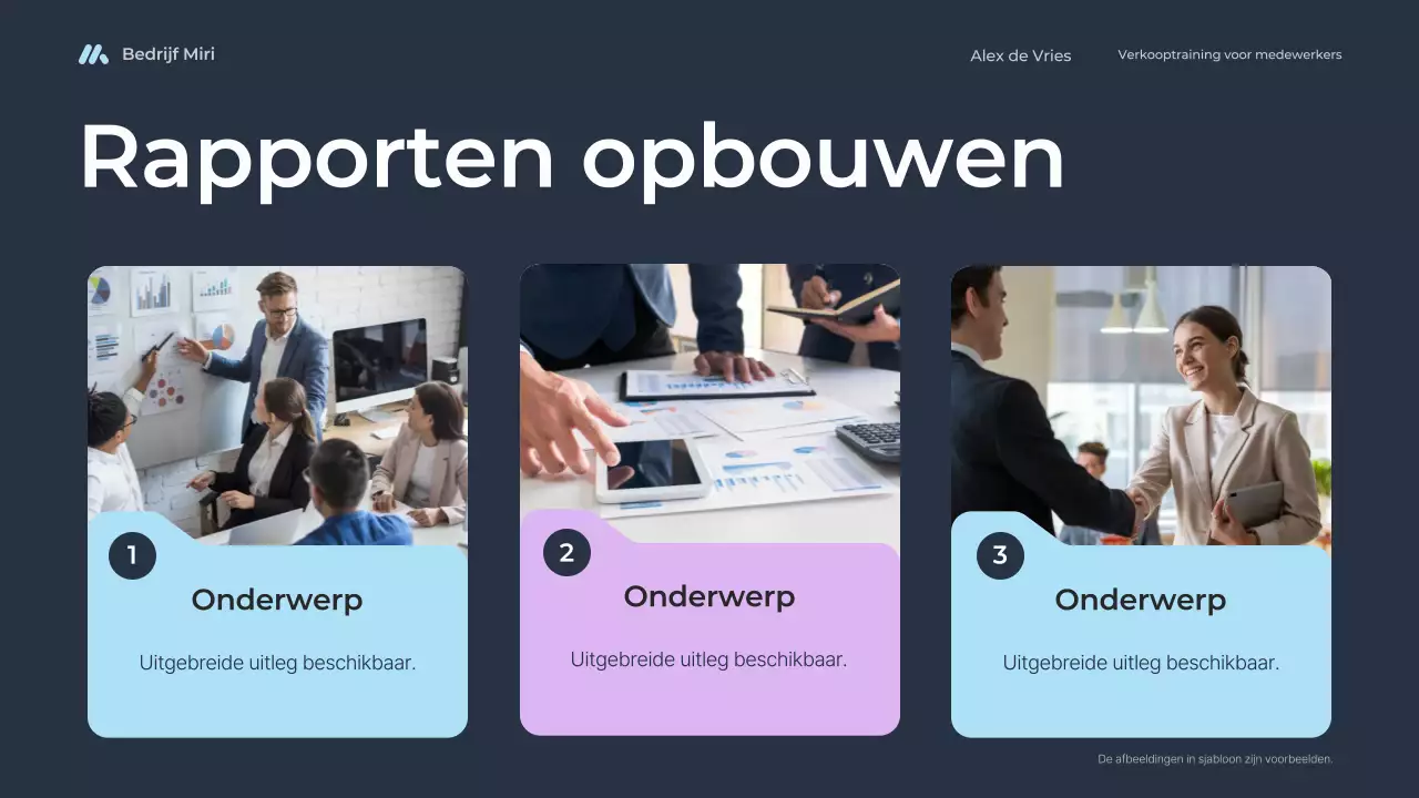 cursus blauwe moderne verkooptraining voor werknemers