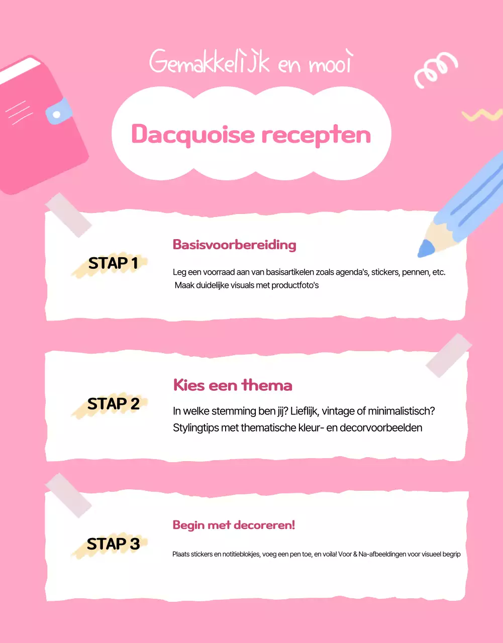 Roze Schattig Dagboek Tentoonstelling