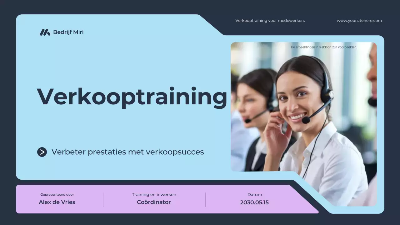 cursus blauwe moderne verkooptraining voor werknemers