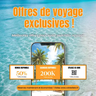 Blue Simple Exlusive Travel offre des carrés de médias sociaux