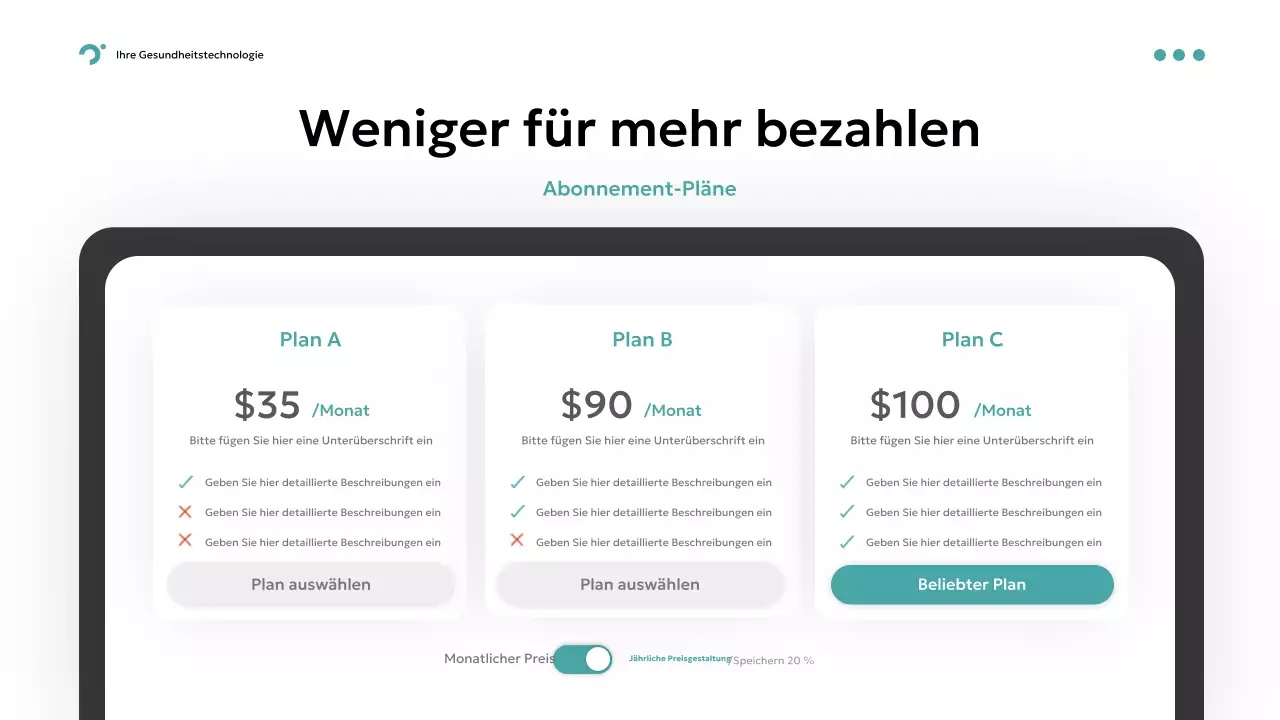 teal moderne Gesundheitsförderung