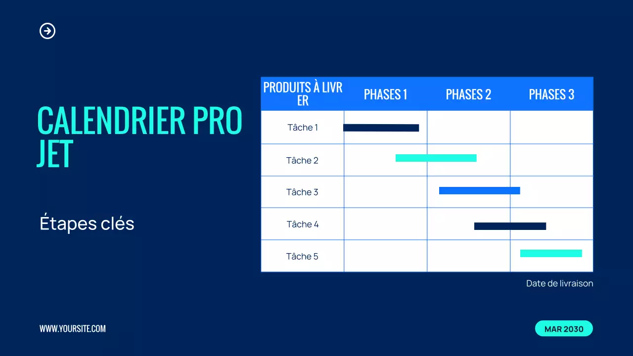 présentation de l'événement de l'équipe moderne bleue