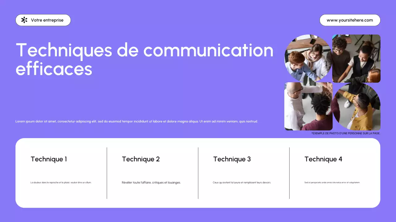 Présentation d'entreprise moderne en violet