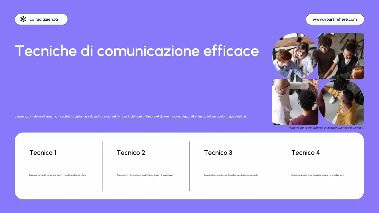 presentazione aziendale moderna di colore viola