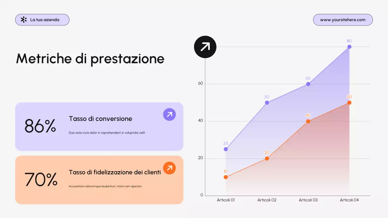 presentazione aziendale moderna di colore viola