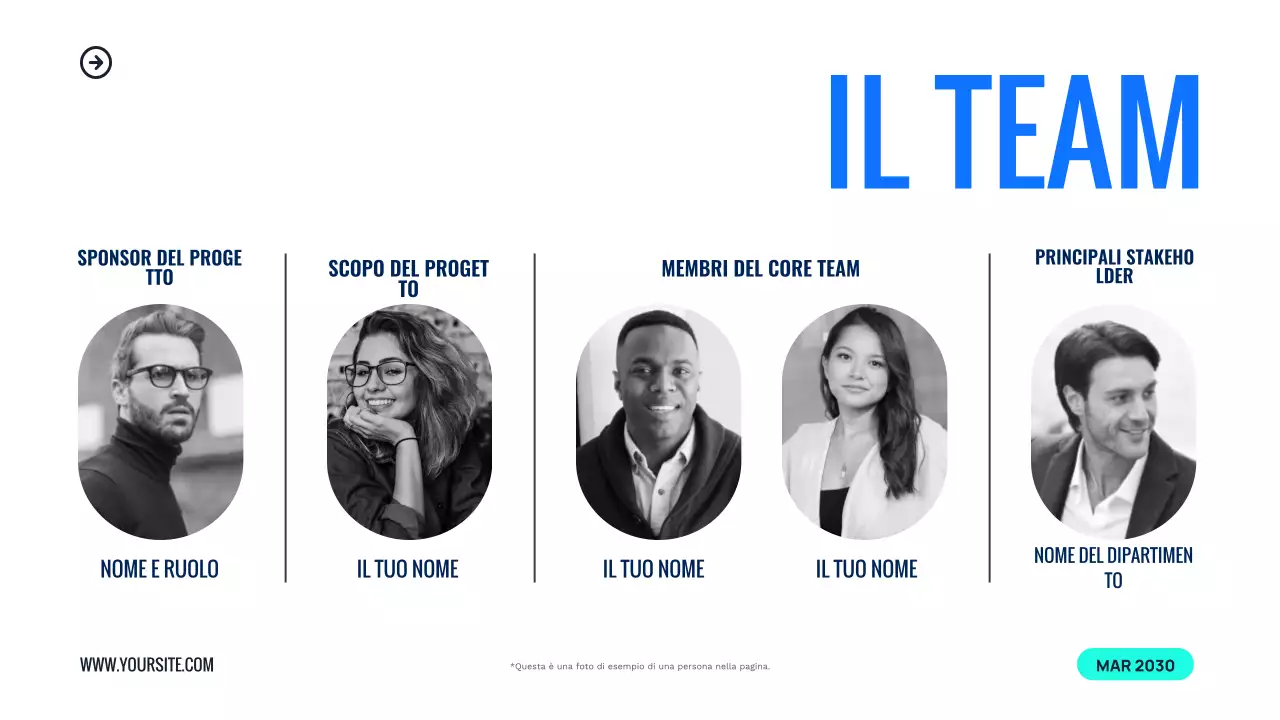 presentazione dell'evento del team blu moderno