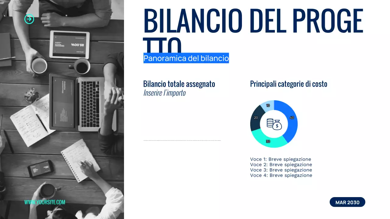 presentazione dell'evento del team blu moderno