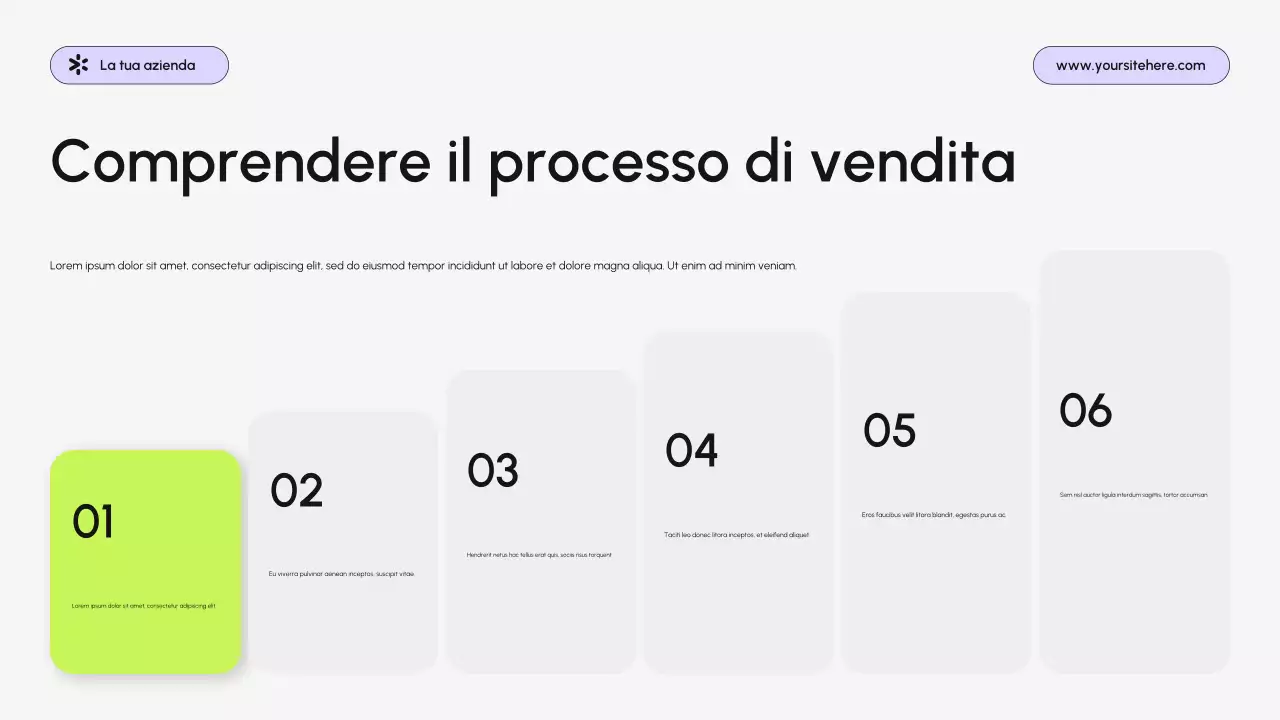 presentazione aziendale moderna di colore viola