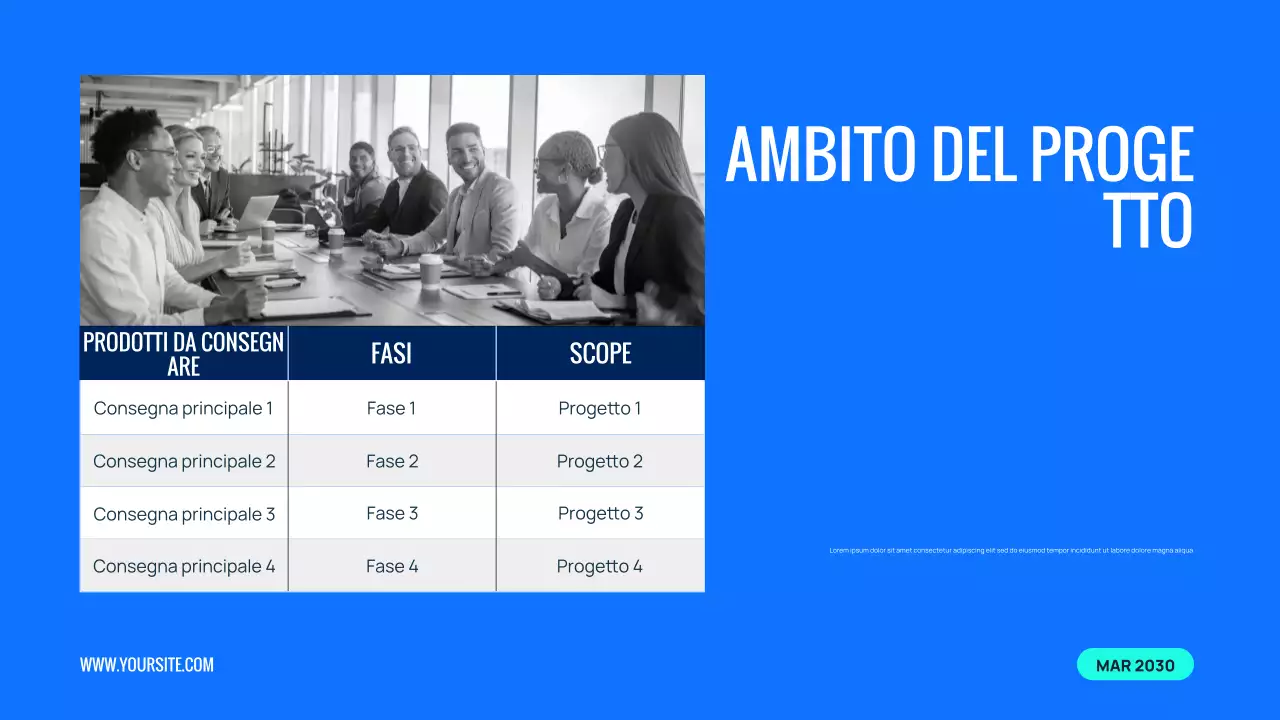 presentazione dell'evento del team blu moderno