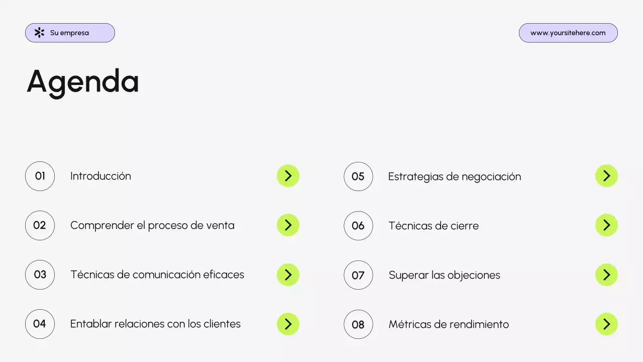 presentación de empresa moderna de color púrpura