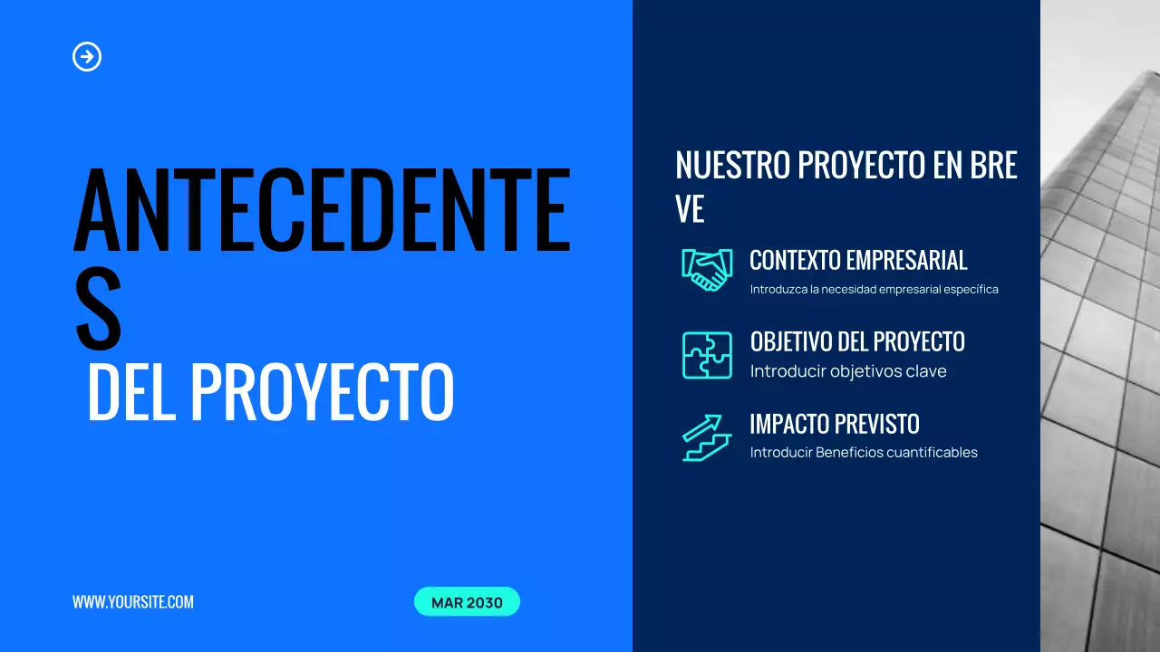 presentación del evento del equipo blue modern