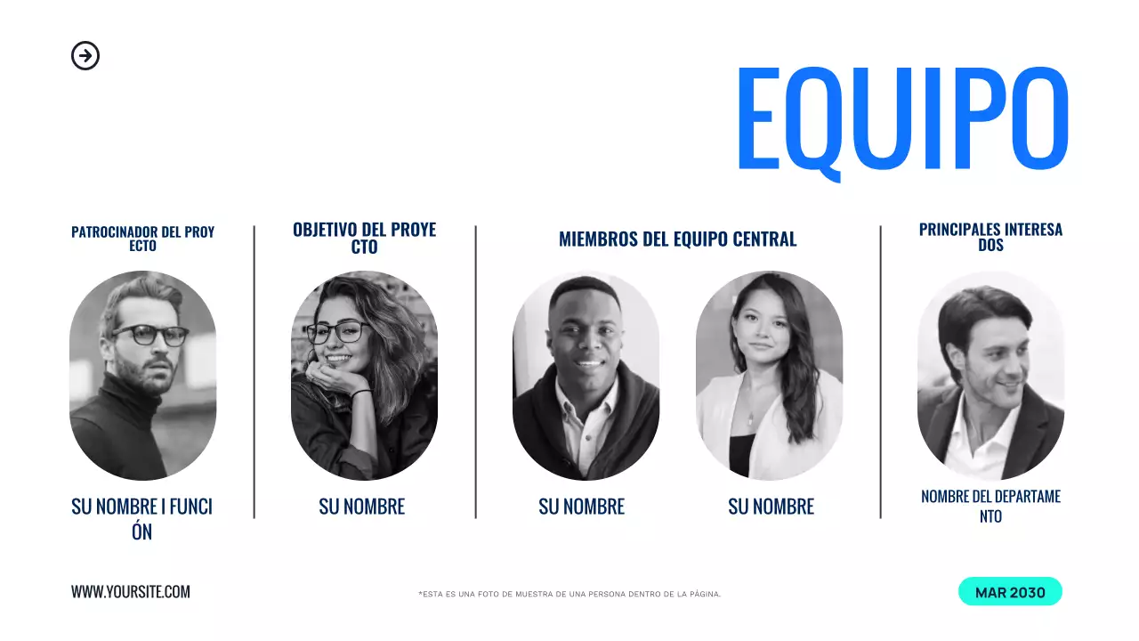 presentación del evento del equipo blue modern