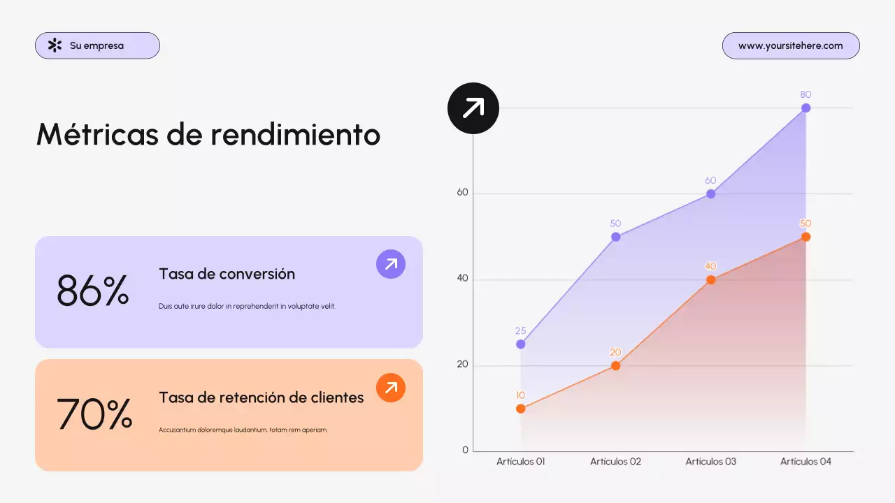 presentación de empresa moderna de color púrpura