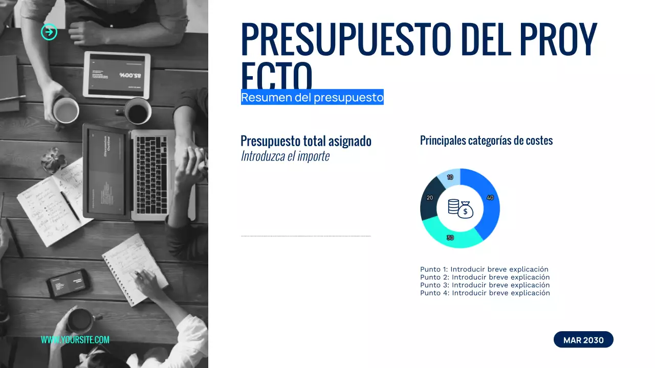 presentación del evento del equipo blue modern