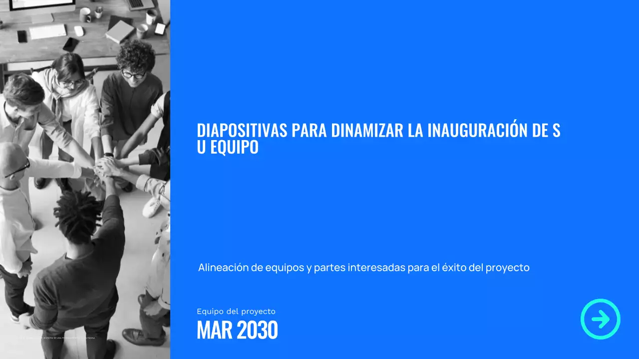 presentación del evento del equipo blue modern