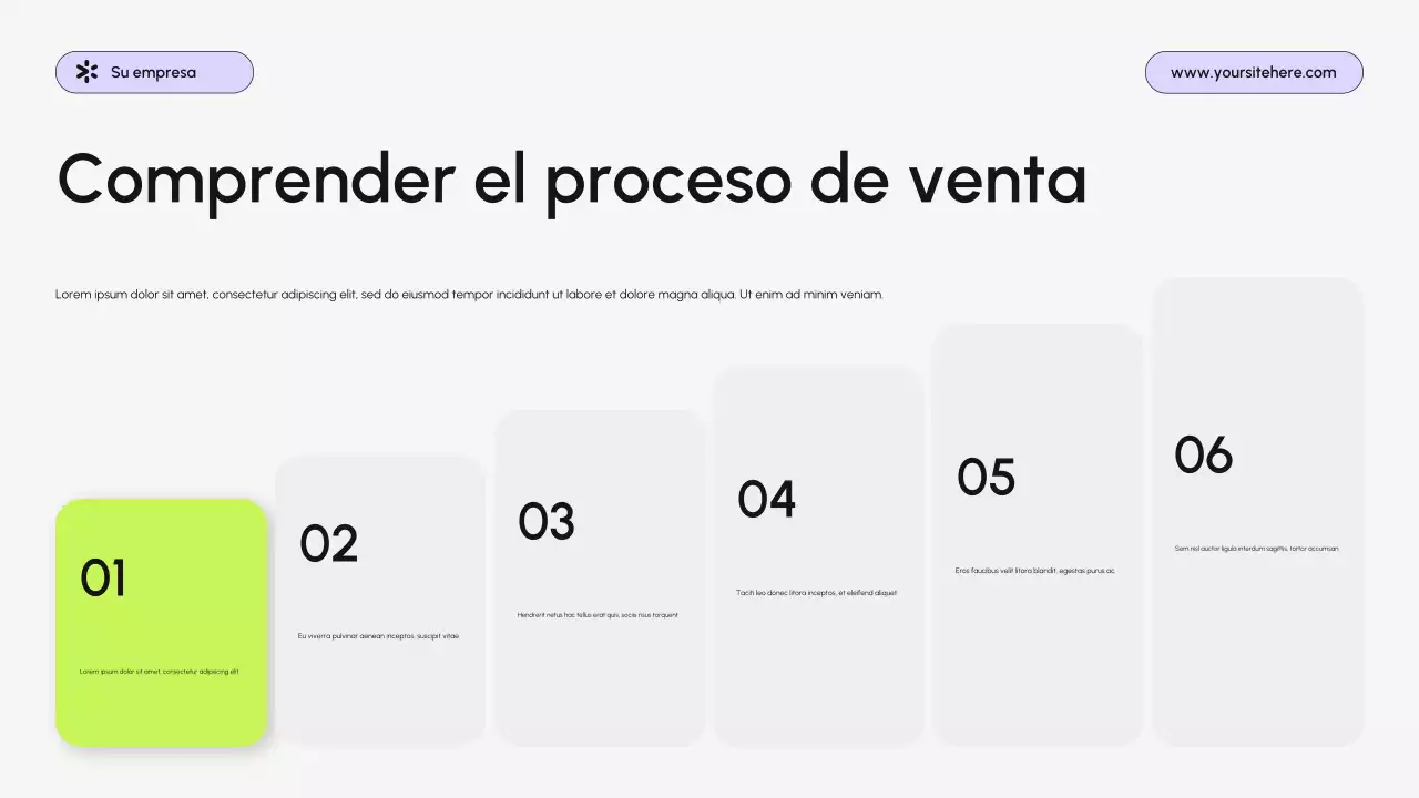 presentación de empresa moderna de color púrpura