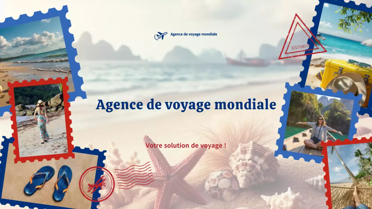 publicité de voyage moderne bleue