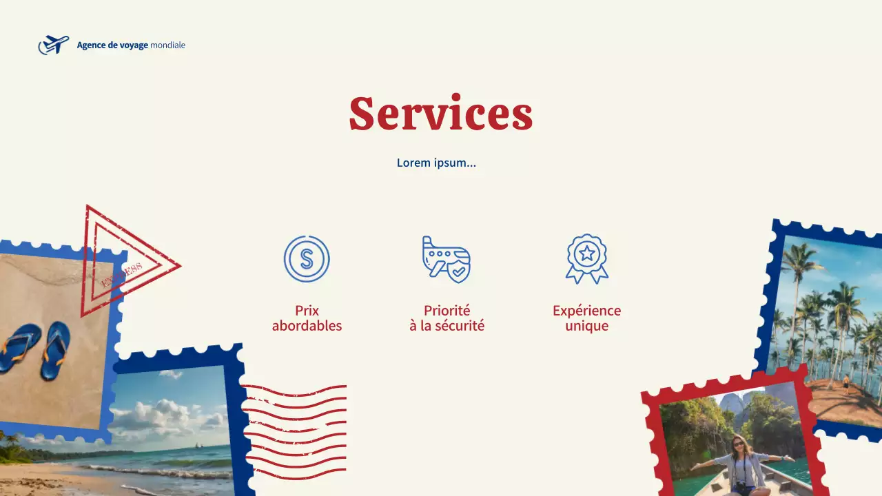 publicité de voyage moderne bleue