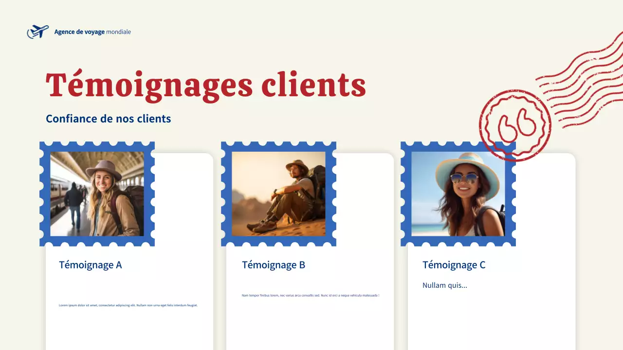 publicité de voyage moderne bleue